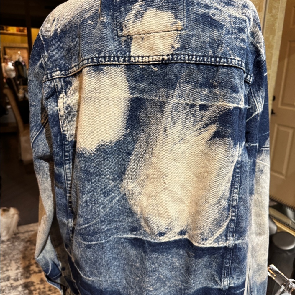 NEW Reason status DENIM trucker Jacket Hand crafted blue Fl-07 SZ XL‎ - Picture 4 of 8